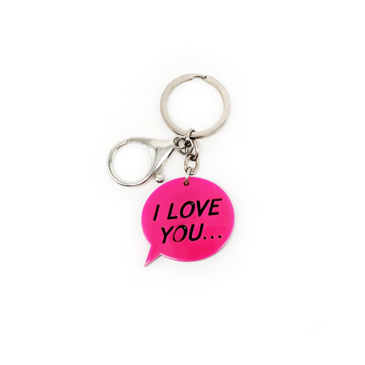 Pink I Love You Keyring